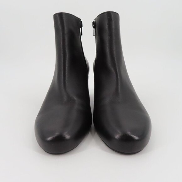 David Tate Womens 11 M Solid Black Leather Upper Ankle Boots Booties Zippered - Picture 3 of 12